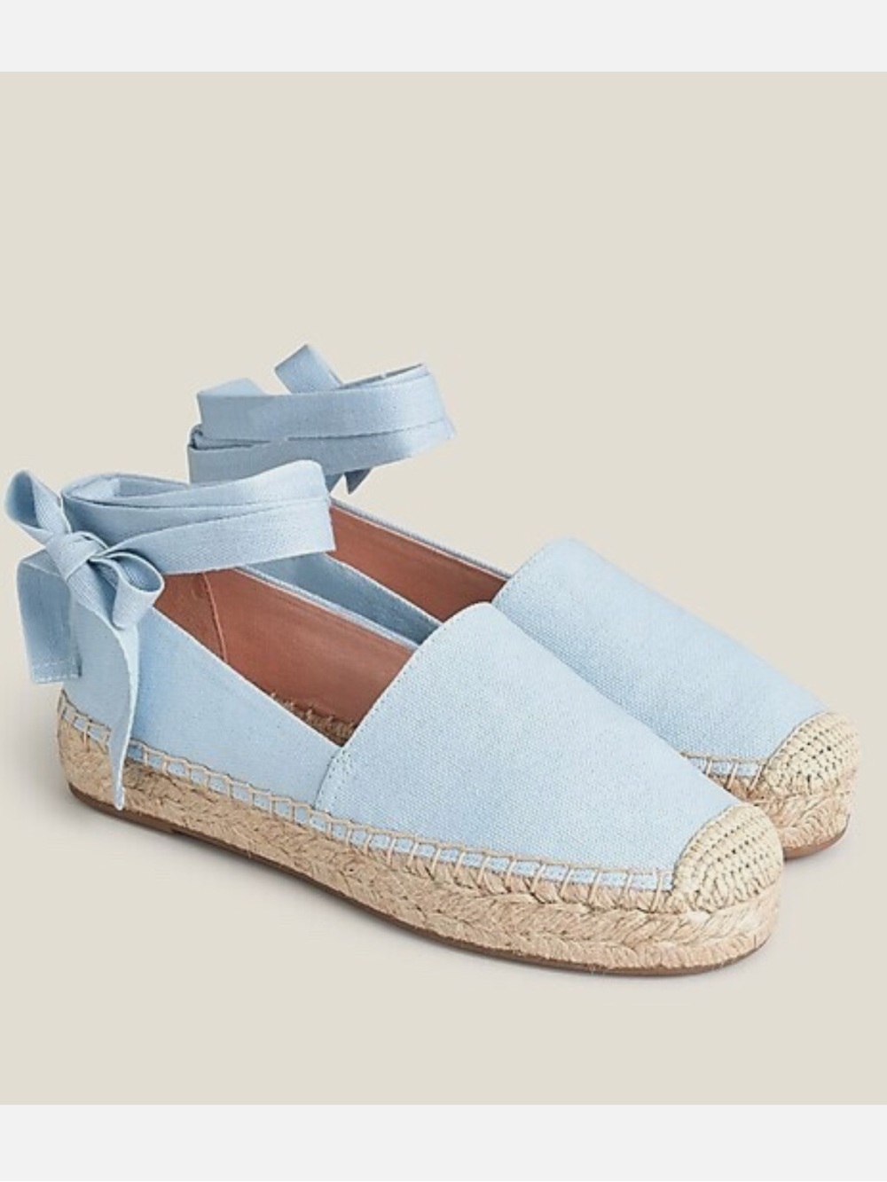 J Crew Canvas espadrille flat Shoes Size 8 in Faded Chambray